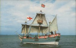 Godspeed II Replica Ship, Jamestown 1607 Founding Postcard