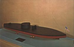 Model of USS Monitor, Union Ironclad Warship Postcard