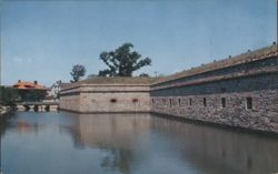 Walls and Moat, Fort Monroe, Old Point Comfort, VA Postcard