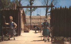 Entrance to James Fort Reproduction, Jamestown Festival Postcard