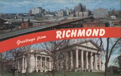 Richmond, VA - Skyline and Virginia State Capitol Postcard