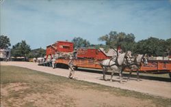 Percheron Horses Loading Circus Train, Circus World Museum Postcard