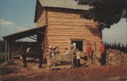 Stringing Tobacco at Harvest Time Postcard
