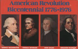 1976 Bicentennial Postcard Washington Jefferson Adams Franklin Postcard