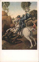 Saint George and the Dragon by Raphael Postcard
