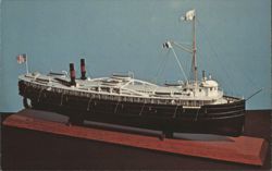 Model of Steamer Peerless, Dossin Great Lakes Museum Postcard