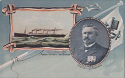 Schnelldampfer Kaiser Wilhelm der Grosse & Kapitain Cüppers Postcard