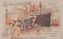 Kaiser Wilhelm II, Norddeutscher Lloyd, Bremerhaven Postcard