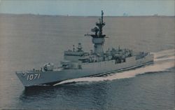 USS Badger (DE-1071) Ocean Escort Destroyer Postcard