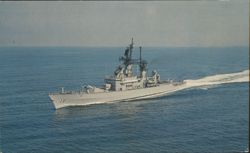 USS WORDEN (DLG-18) at Sea Postcard