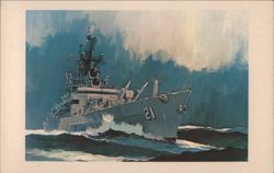USS Gridley (DLG-21) Guided Missile Frigate Postcard