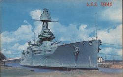 USS TEXAS Battleship, San Jacinto Battle Grounds Postcard