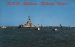 USS Alabama - Welcome Home! Postcard