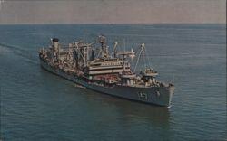 USS Truckee (AO-147) Naval Oiler Ship Postcard
