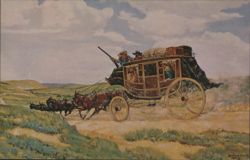 Leavenworth & Pikes Peak Express Stagecoach Postcard