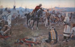 Single Handed by Charles M. Russell, Western Art Postcard