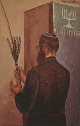 The Chusid With Esrog, Painting by Morris Katz Postcard