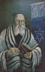The Sabbath Prayer, Painting by Morris Katz Postcard