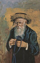 Examining the Tefilin, Painting by Mané-Katz Postcard