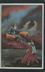 Elijah's Ascent in Fiery Chariot, Art by Morris Katz Postcard