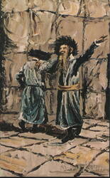Dancing Chasidim, Art by Morris Katz Postcard