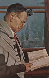 Man in Prayer, Jewish New Year, Art by Morris Katz Postcard