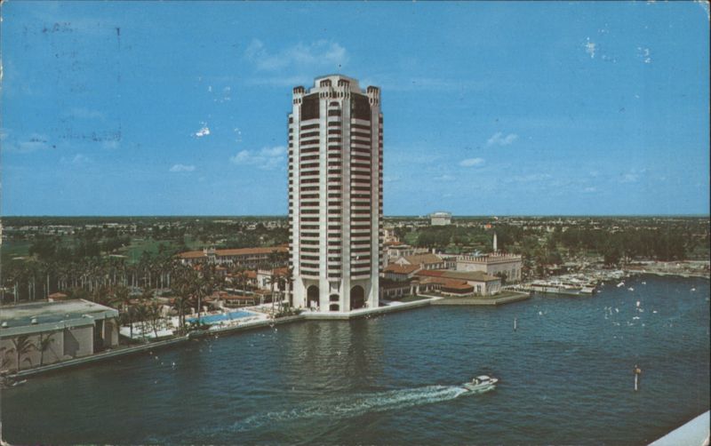 Boca Raton Hotel and Club Tower from Lake Boca Raton Florida