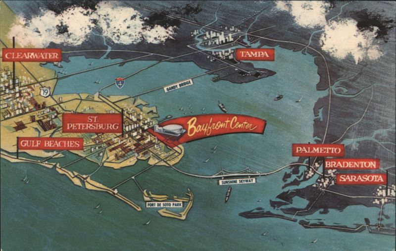 Suncoast Vacation Map, Bayfront Center, Florida St. Petersburg