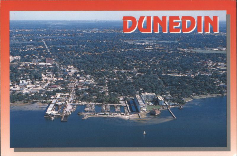 Dunedin, Florida: Aerial View of Harbor and Cityscape