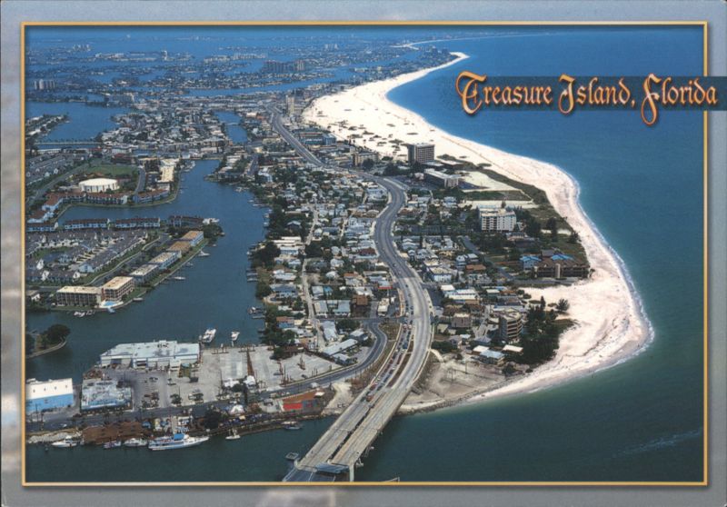 Treasure Island, FL - Aerial of Beaches & John's Pass Florida