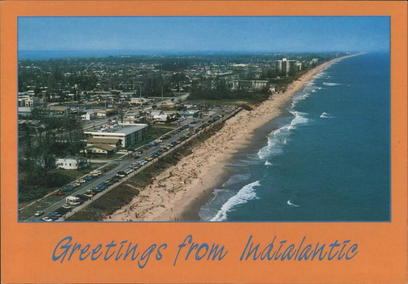 Greetings from Indialantic, FL - Aerial Beach View Florida
