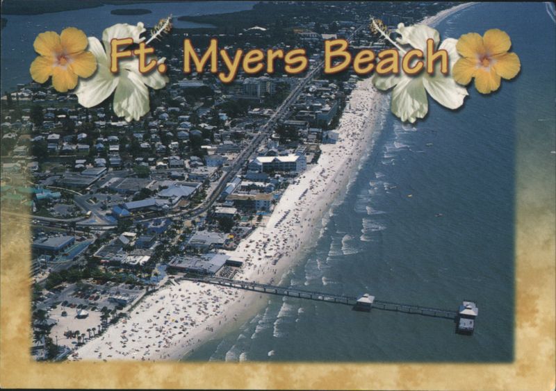Ft. Myers Beach, Aerial View with Pier Fort Myers Florida