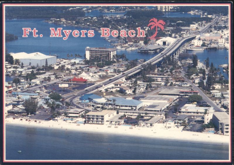 Ft. Myers Beach, FL, Aerial View with Bridge Fort Myers Florida