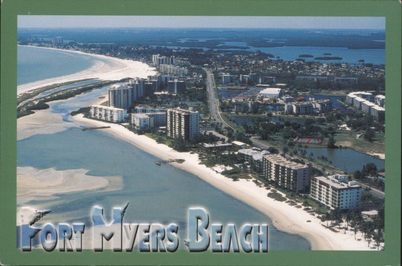 Fort Myers Beach, Panoramic View of South End Florida