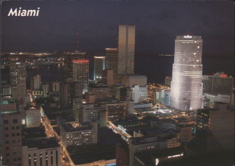 Miami Skyline at Night Florida Metro-Dade