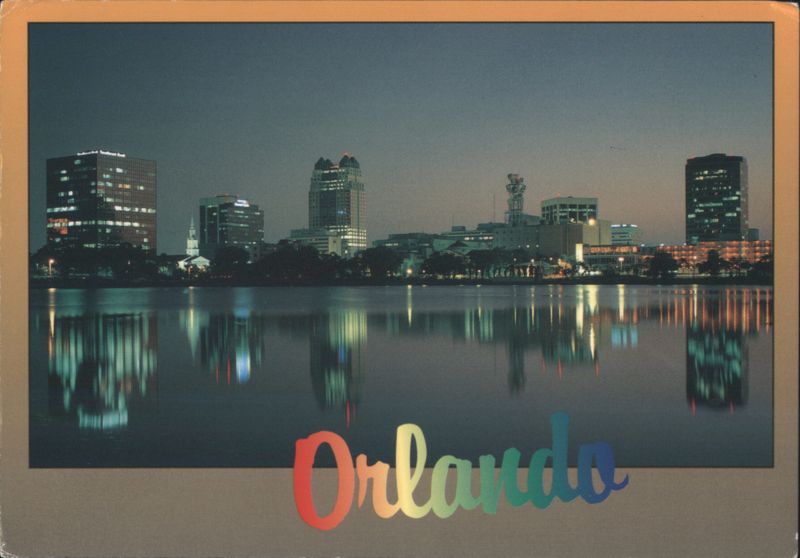 Orlando Skyline over Lake Eola at Sunset Florida James Blank