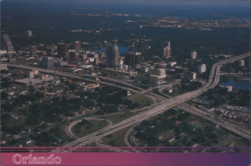 Downtown Orlando, Aerial View Looking East Florida