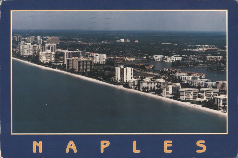 Aerial View of Naples Coastline, Florida Stoney Gray