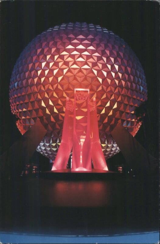 Spaceship Earth & Theme Towers, Epcot Center at Night