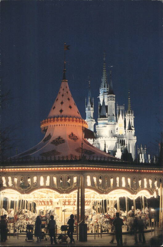 Cinderella Castle and Carousel at Night, Walt Disney World