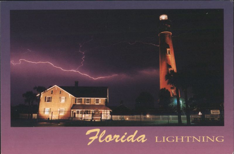Florida Lightning at Ponce Inlet Light Steve Vaughn