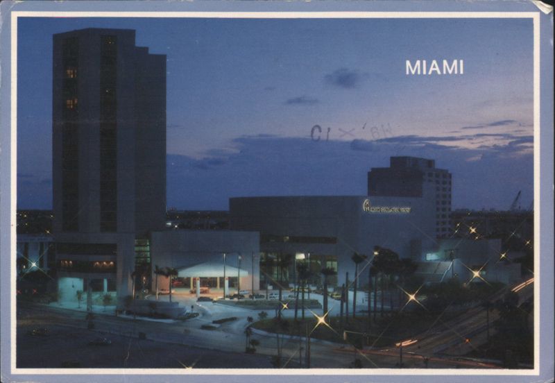 Hyatt Regency & Miami Convention Center at Dusk, Miami Florida