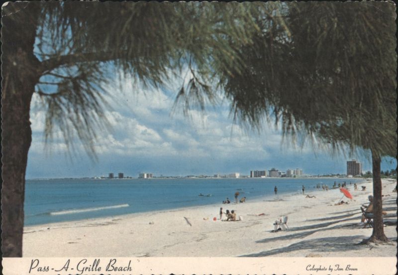 Pass-A-Grille Beach, Northward to St. Petersburg Skyline Florida