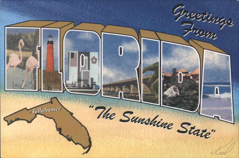 Greetings From FLORIDA, The Sunshine State - Large Letter