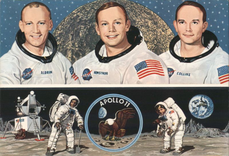 Apollo 11 Astronauts Aldrin, Armstrong, Collins Space & Rockets
