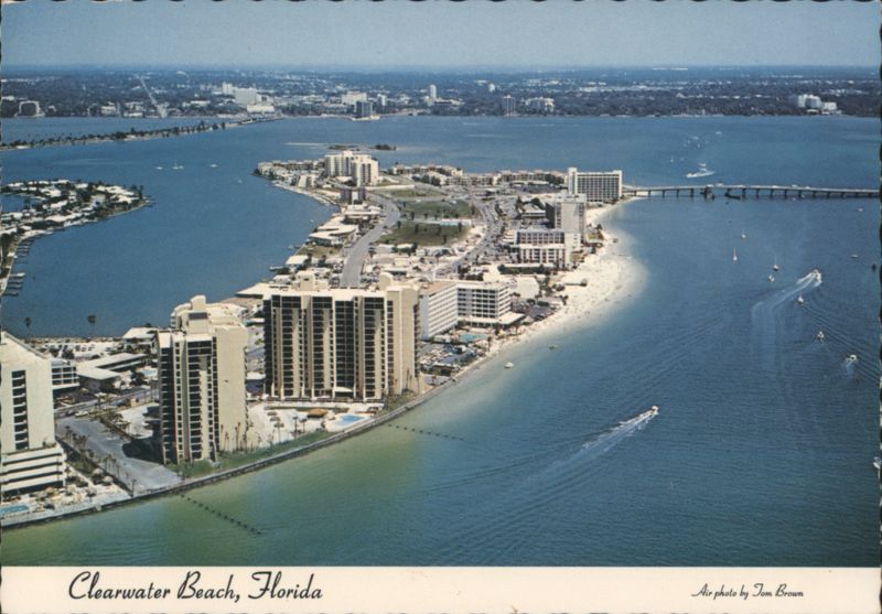 Aerial View, Clearwater Beach & Causeway, FL Florida