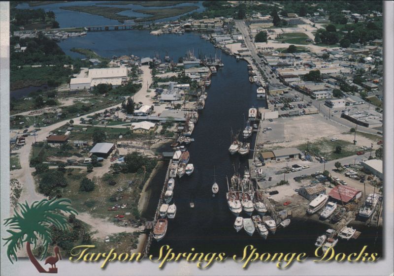 Tarpon Springs Sponge Docks, Aerial View Florida Tom Brown
