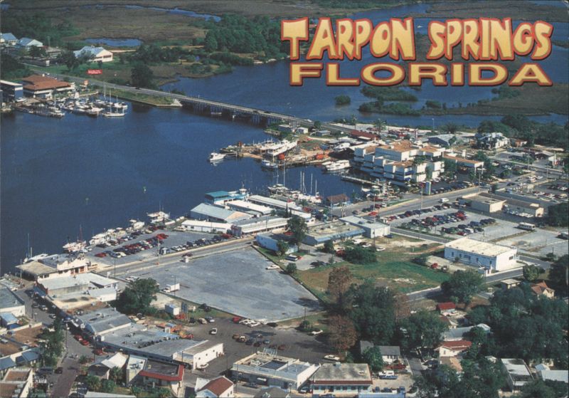 Tarpon Springs, Florida - Aerial View of Waterways