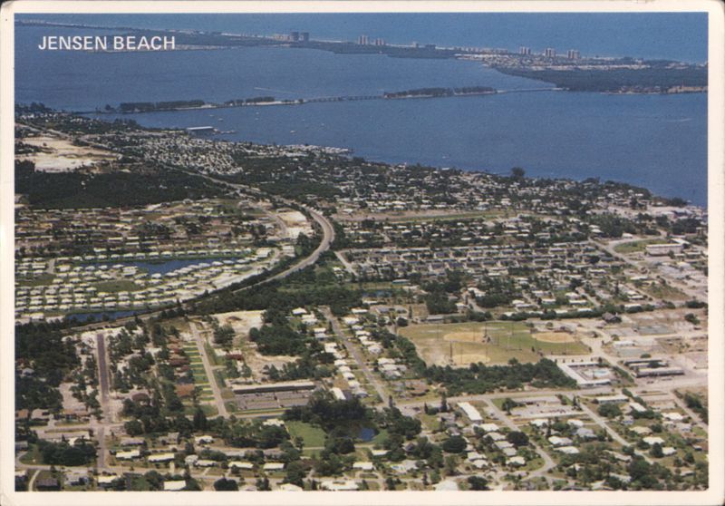 Jensen Beach, FL Aerial View with Causeway Florida