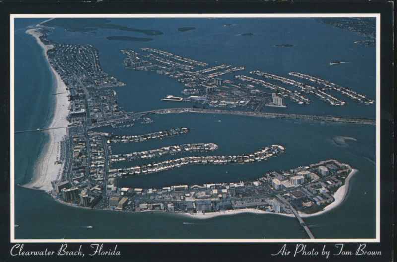 Aerial View of Clearwater Beach and Island Estates, FL Florida
